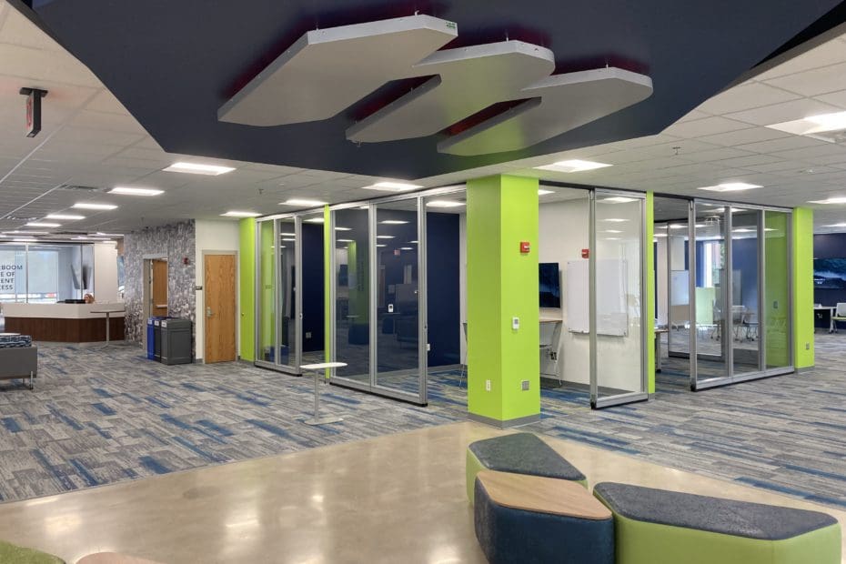 Library with green walls