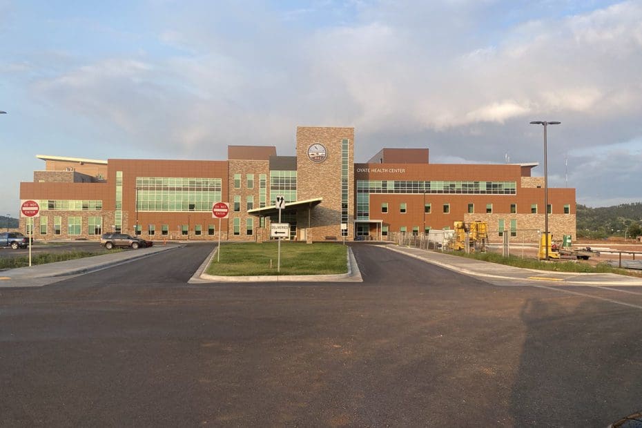 Oyate Health Center building and parking lot entrance